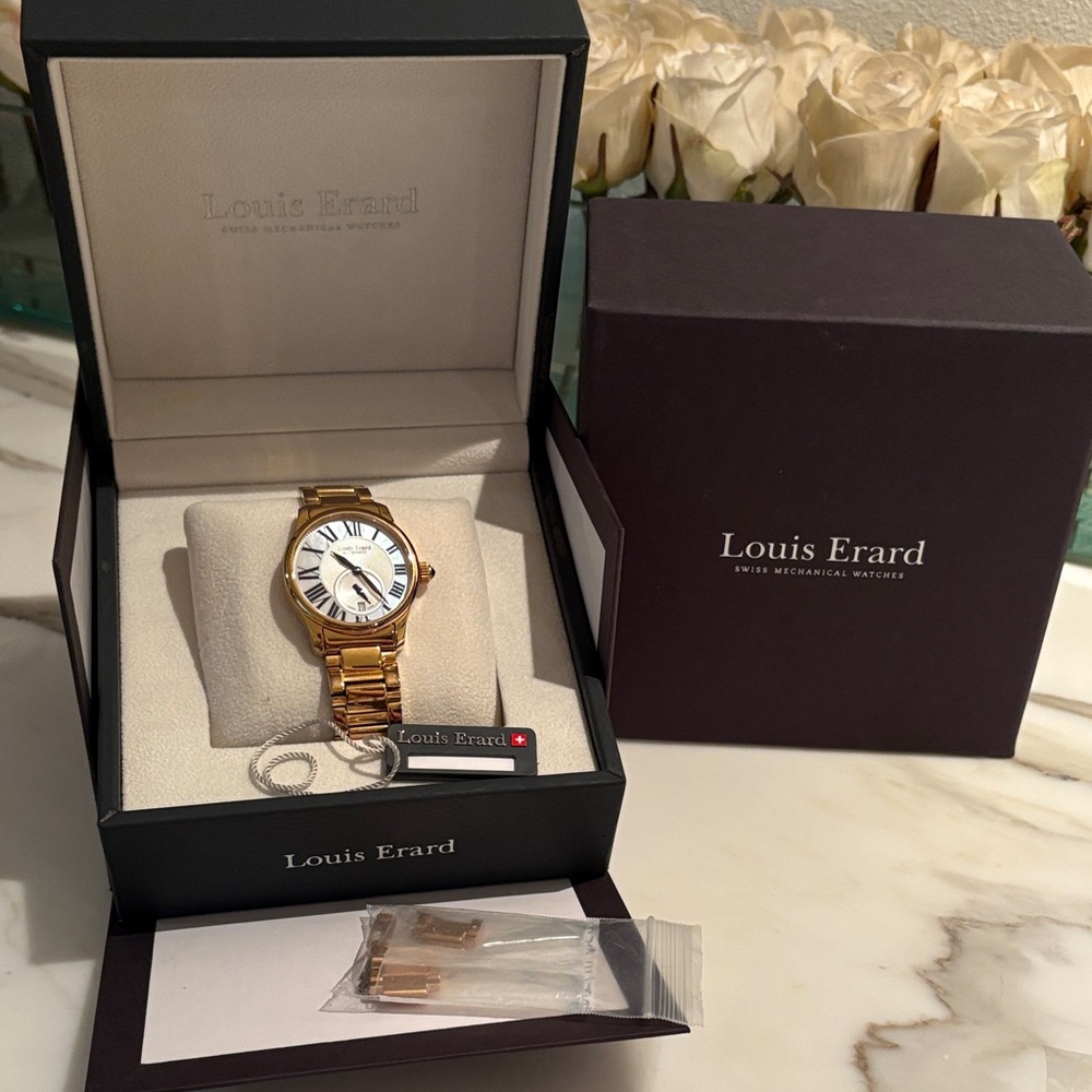 Louis Erard Gold Watch with White Dial